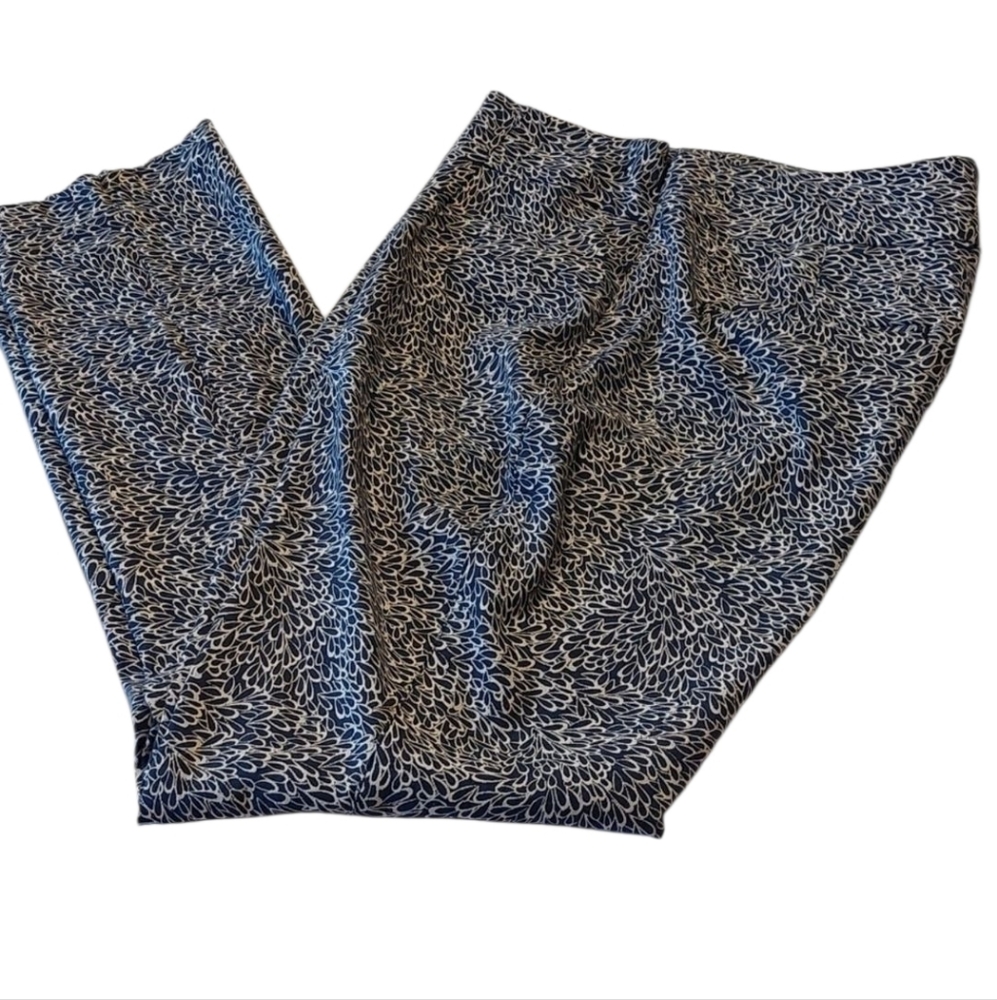 Phase Eight Tapered Leg Stretch Trousers Size 10 EUC Blue White British Designer